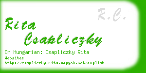 rita csapliczky business card